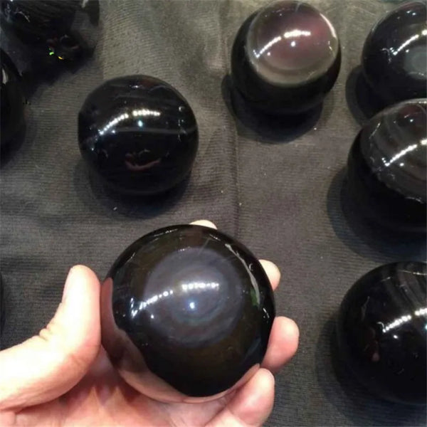 Rainbow Black Obsidian Balls-ToShay.org