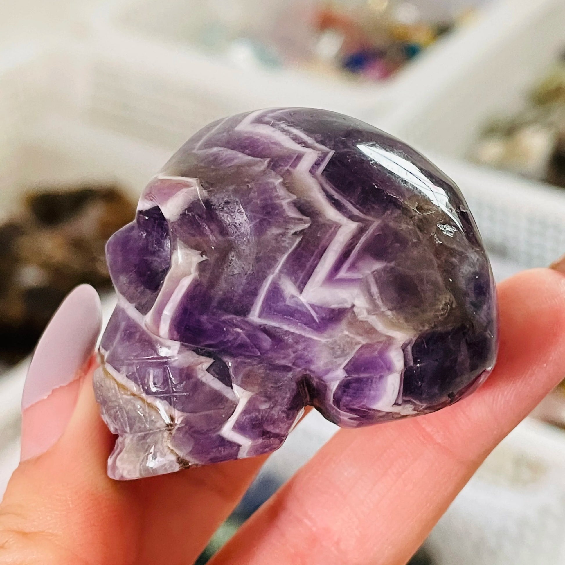 Purple Amethyst Skull-ToShay.org