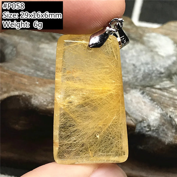 Gold Rutilated Quartz Pendant-ToShay.org