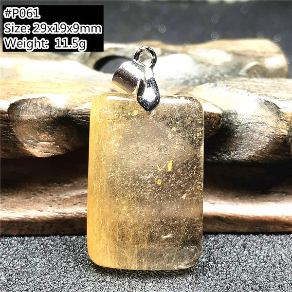 Gold Rutilated Quartz Pendant-ToShay.org