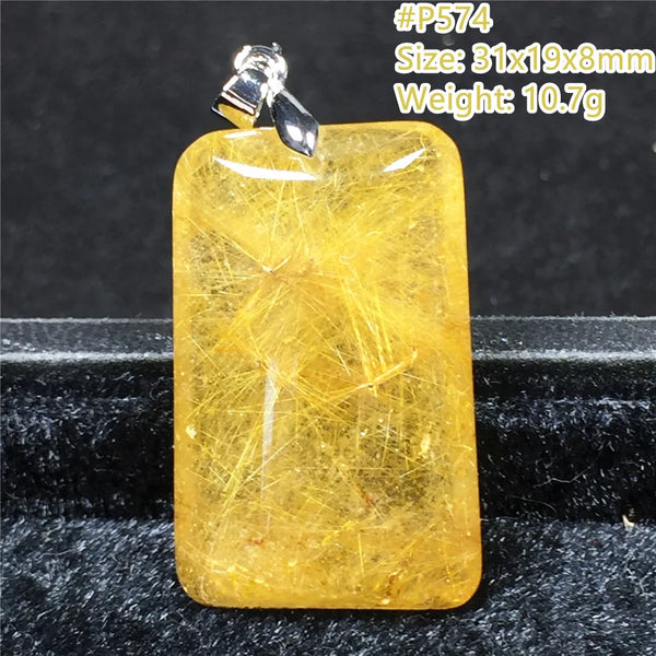 Gold Rutilated Quartz Pendant-ToShay.org