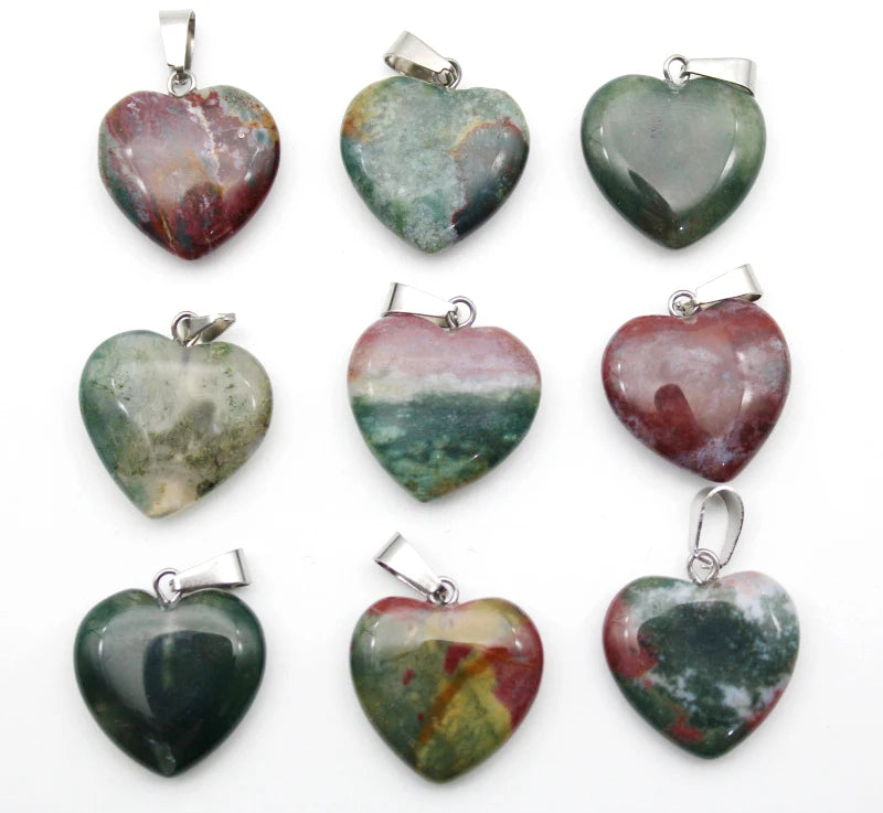 Mixed Crystal Heart Pendants-ToShay.org