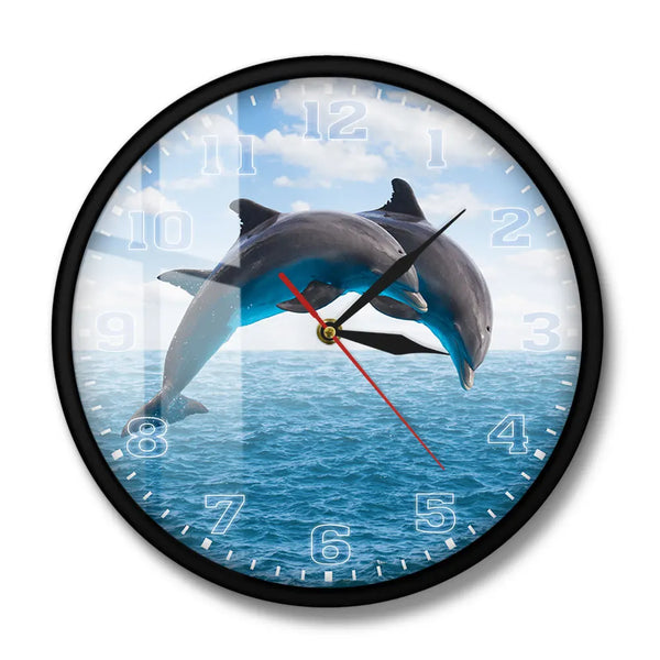 Jumping Dolphins Wall Clock-ToShay.org