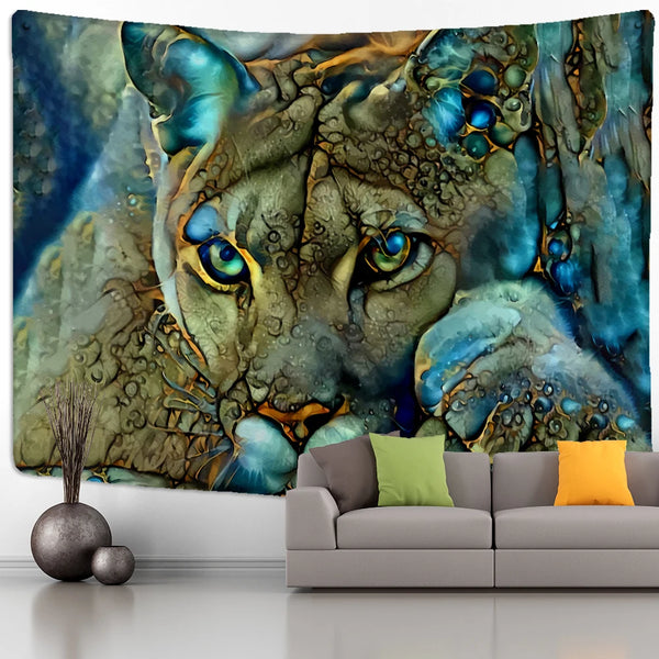 Jungle Cat Art Tapestry-ToShay.org