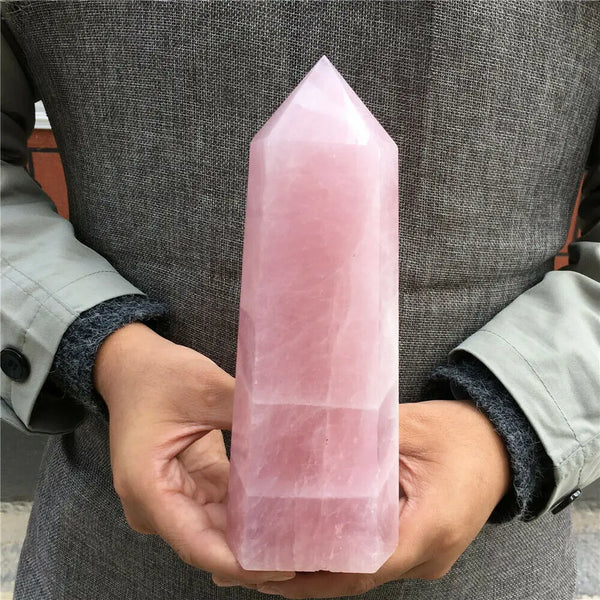 Pink Rose Quartz Crystal Obelisk-ToShay.org
