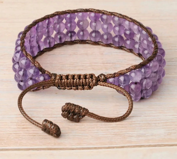 Purple Amethyst Wrap Bracelet-ToShay.org