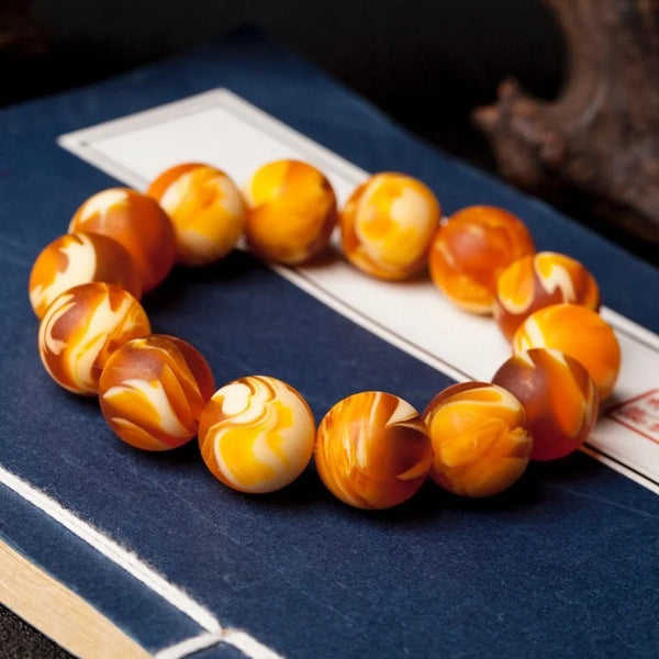 Yellow Amber Bead Bracelet-ToShay.org