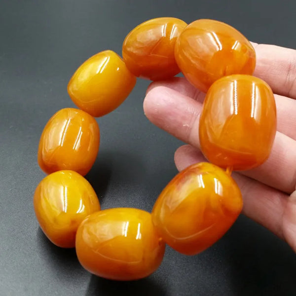Yellow Beeswax Amber Bracelet-ToShay.org