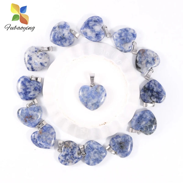 Mixed Crystal Heart Pendants-ToShay.org