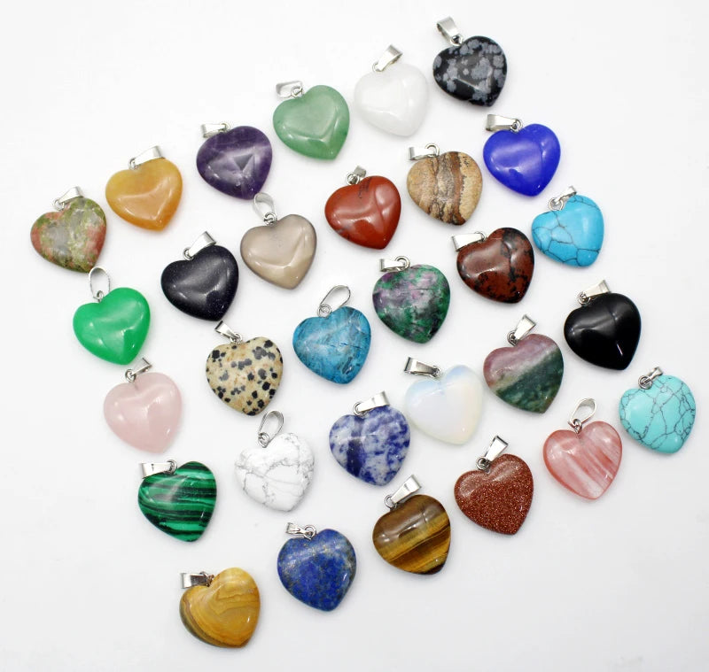 Mixed Crystal Heart Pendants-ToShay.org