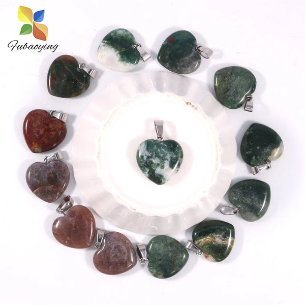 Mixed Crystal Heart Pendants-ToShay.org