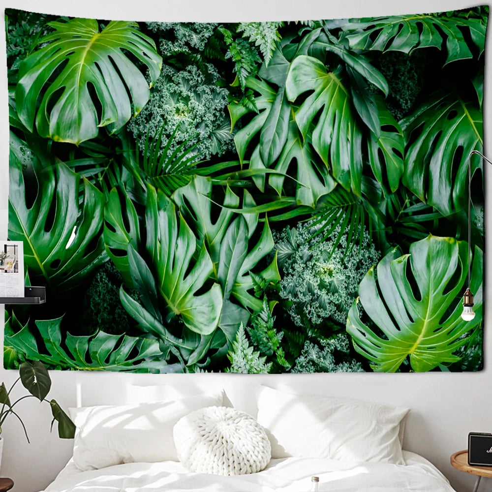 Tropical Palm Leaf Tapestry-ToShay.org