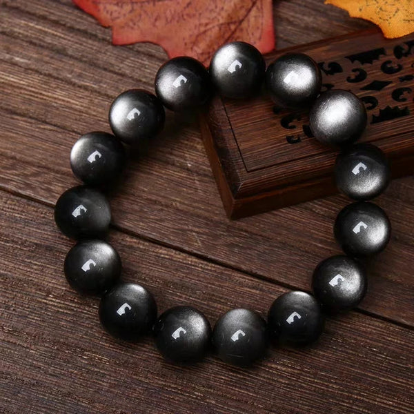 Silver Obsidian Bracelet-ToShay.org