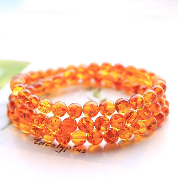 Yellow Amber Wrap Bracelet-ToShay.org