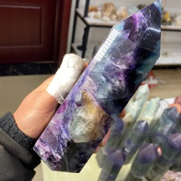 Rainbow Fluorite Crystal Point-ToShay.org