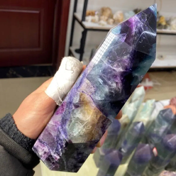 Rainbow Fluorite Crystal Point-ToShay.org