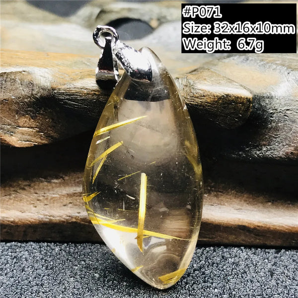 Gold Rutilated Quartz Pendant-ToShay.org