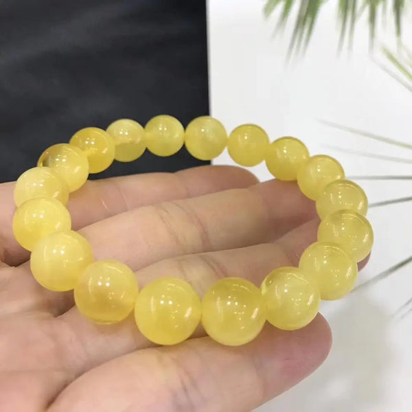 Yellow Amber Bead Bracelet-ToShay.org