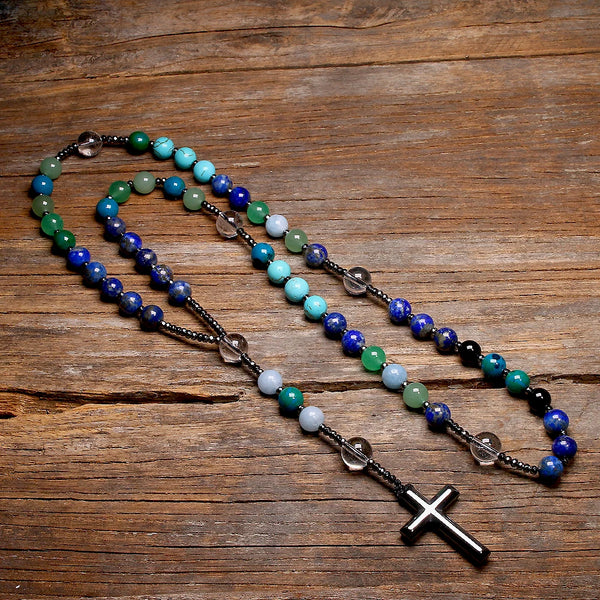 Blue Lapis Lazuli Rosary-ToShay.org