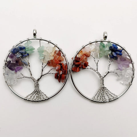 Mixed Crystal Tree Pendant-ToShay.org