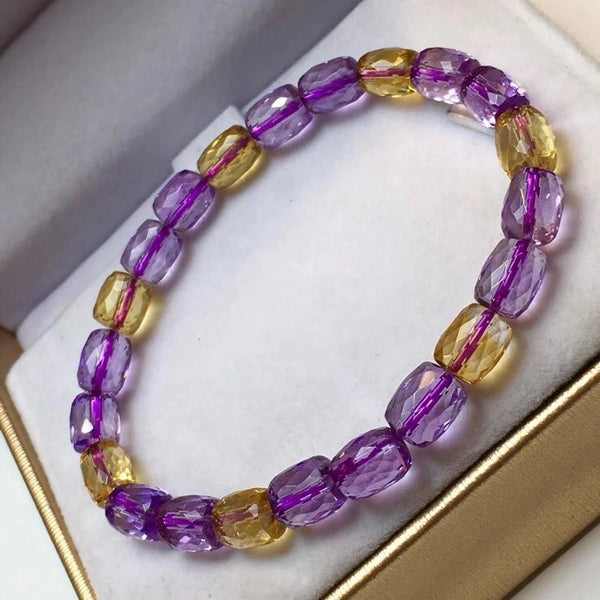 Purple Yellow Ametrine Bracelet-ToShay.org