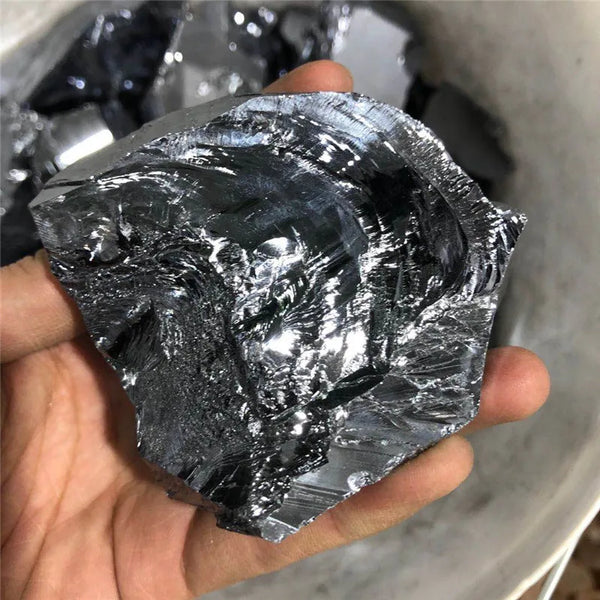 Black Silver Terahertz Rough Stone-ToShay.org