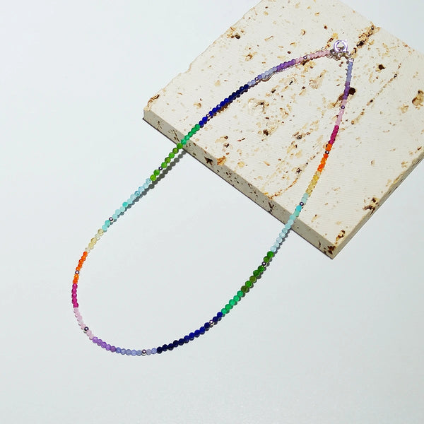 Rainbow Crystal Bead Necklace-ToShay.org