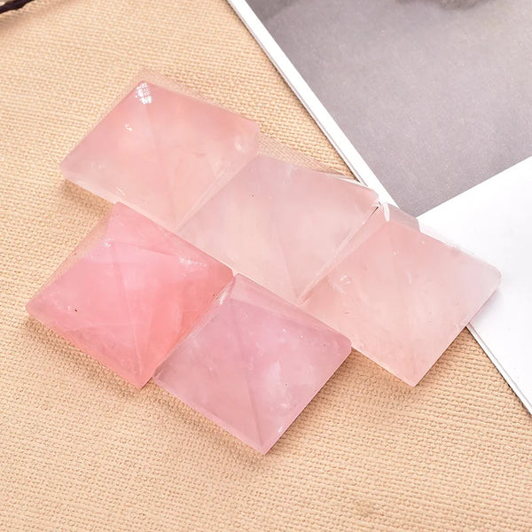 Pink Rose Quartz Pyramid Crystal-ToShay.org
