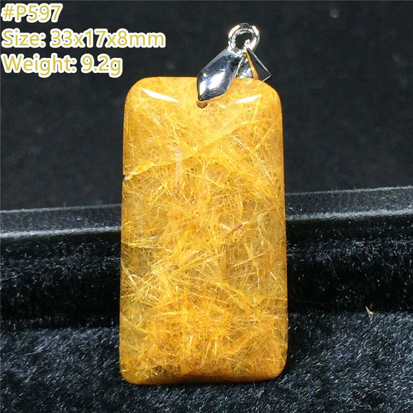 Gold Rutilated Quartz Pendant-ToShay.org