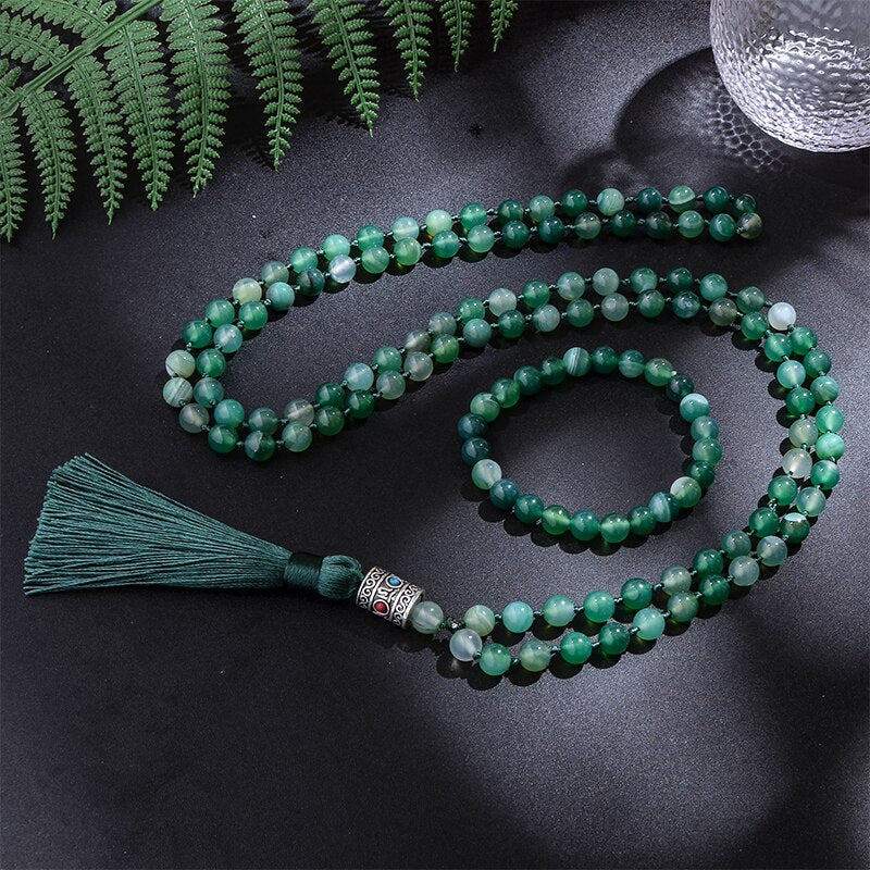 Green Striped Agate Beads-ToShay.org