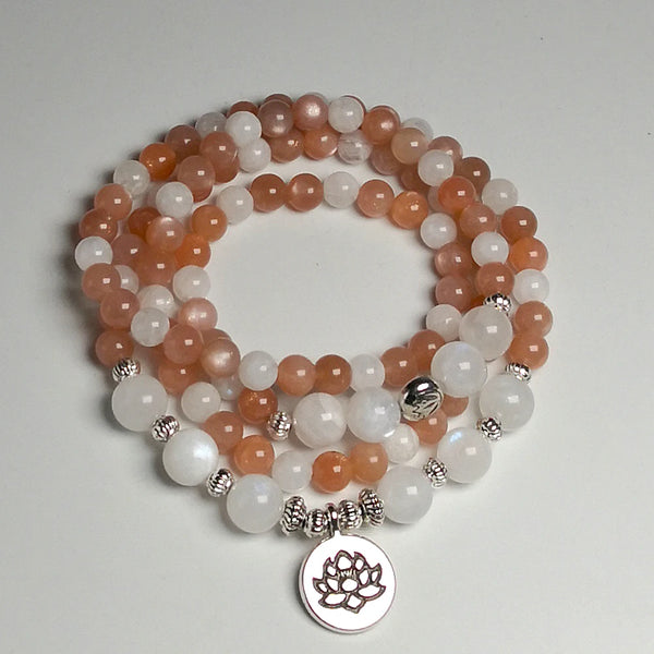 Orange Sunstone Mala Beads-ToShay.org