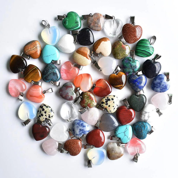 Mixed Crystal Heart Pendants-ToShay.org