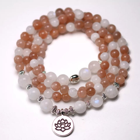 Orange Sunstone Mala Beads-ToShay.org