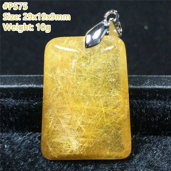 Gold Rutilated Quartz Pendant-ToShay.org