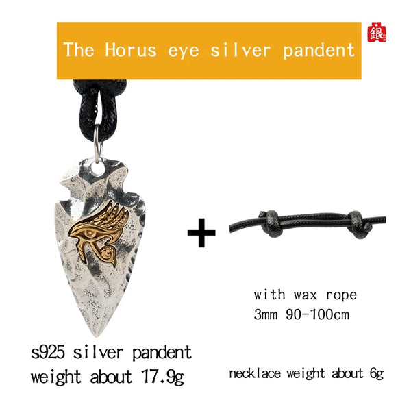 Silver Horus Eye Spear Pendant-ToShay.org