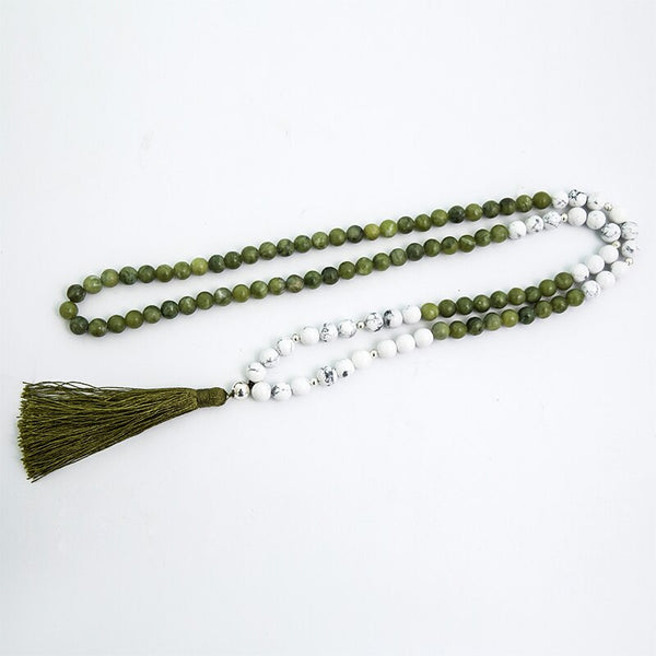 Green Jade Howlite Bead Necklace-ToShay.org