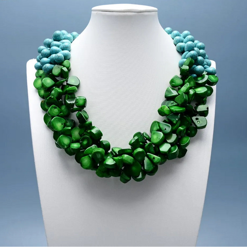 Green Coral Turquoise Necklace-ToShay.org