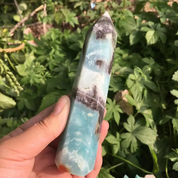 Blue Calcite Crystal Wand-ToShay.org