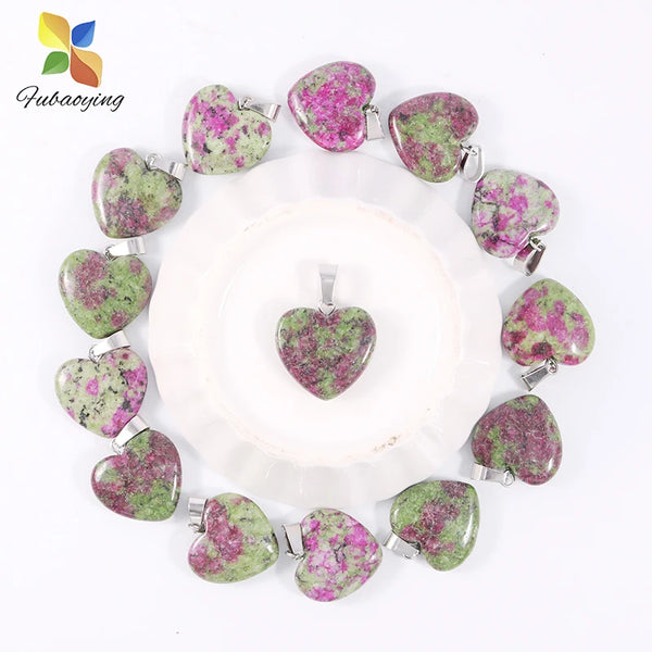 Mixed Crystal Heart Pendants-ToShay.org