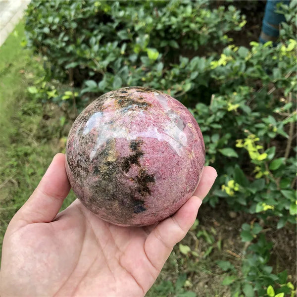 Pink Rhodonite Crystal Ball-ToShay.org