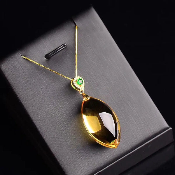 Yellow Citrine Quartz Pendant-ToShay.org