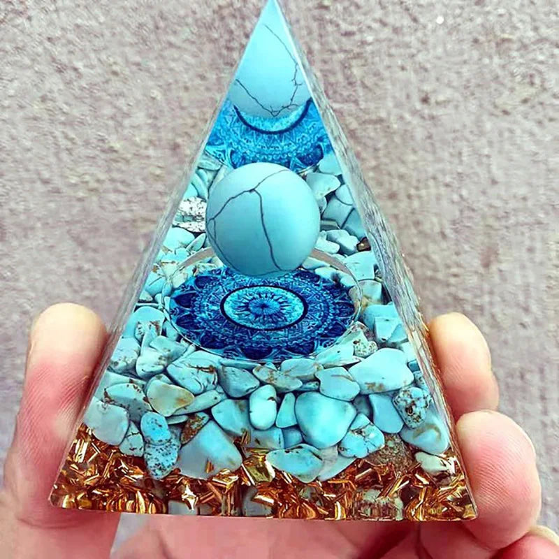 Energy Orgonite Turquoise Pyramid-ToShay.org