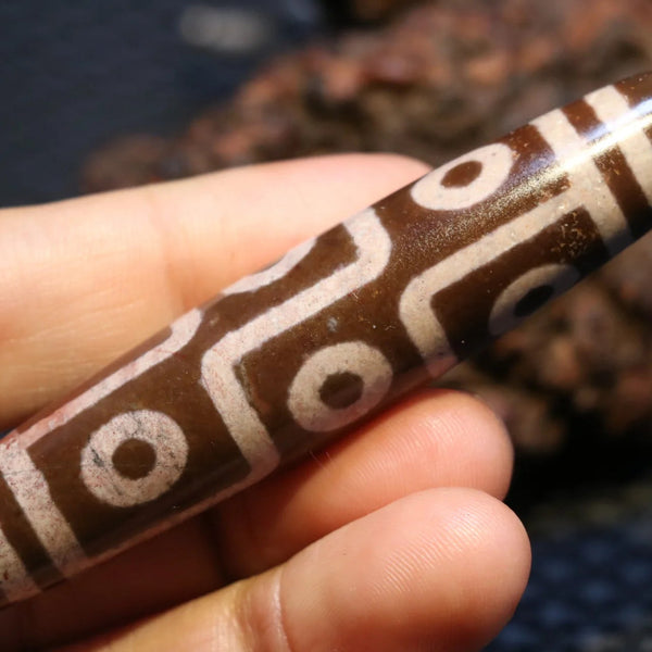 Tibetan Agate Eyes Dzi Bead-ToShay.org