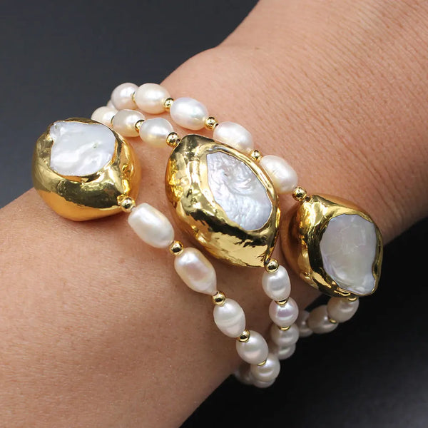 White Rice Pearl Bracelet-ToShay.org