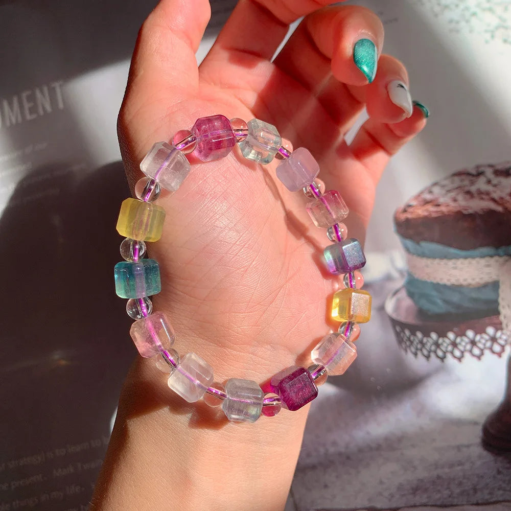 Rainbow Fluorite Quartz Bracelet-ToShay.org