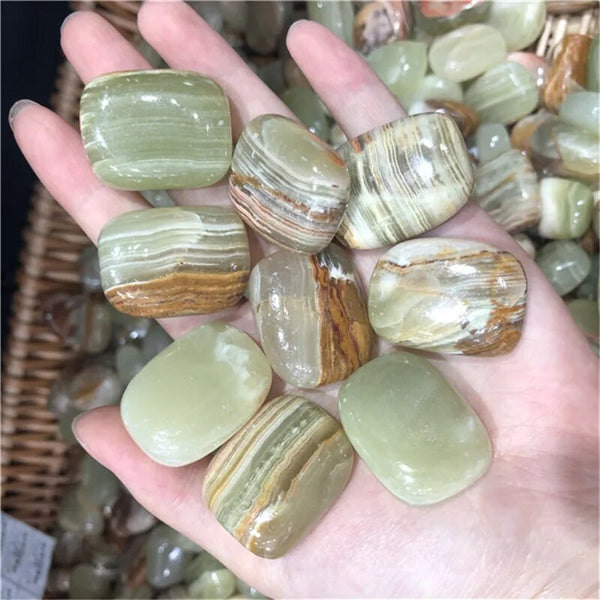 Green Jade Onyx Tumbled Stones-ToShay.org