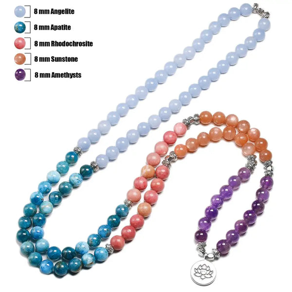 Blue Angelite Apatite Prayer Beads-ToShay.org