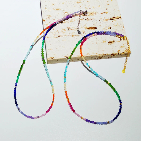 Rainbow Crystal Bead Necklace-ToShay.org