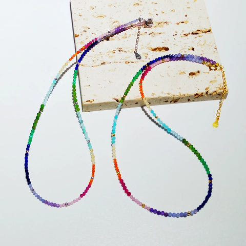 Rainbow Crystal Bead Necklace-ToShay.org