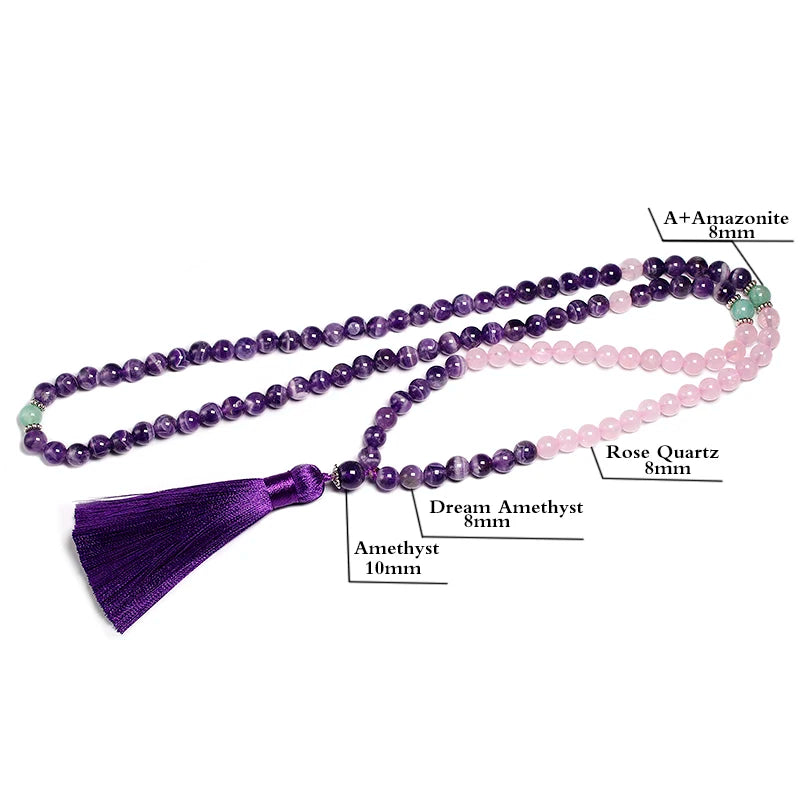Purple Amethyst Mala Beads-ToShay.org